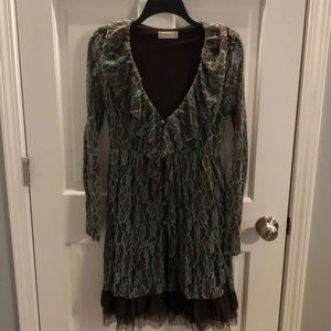 Turquoise/Brown lace tunic